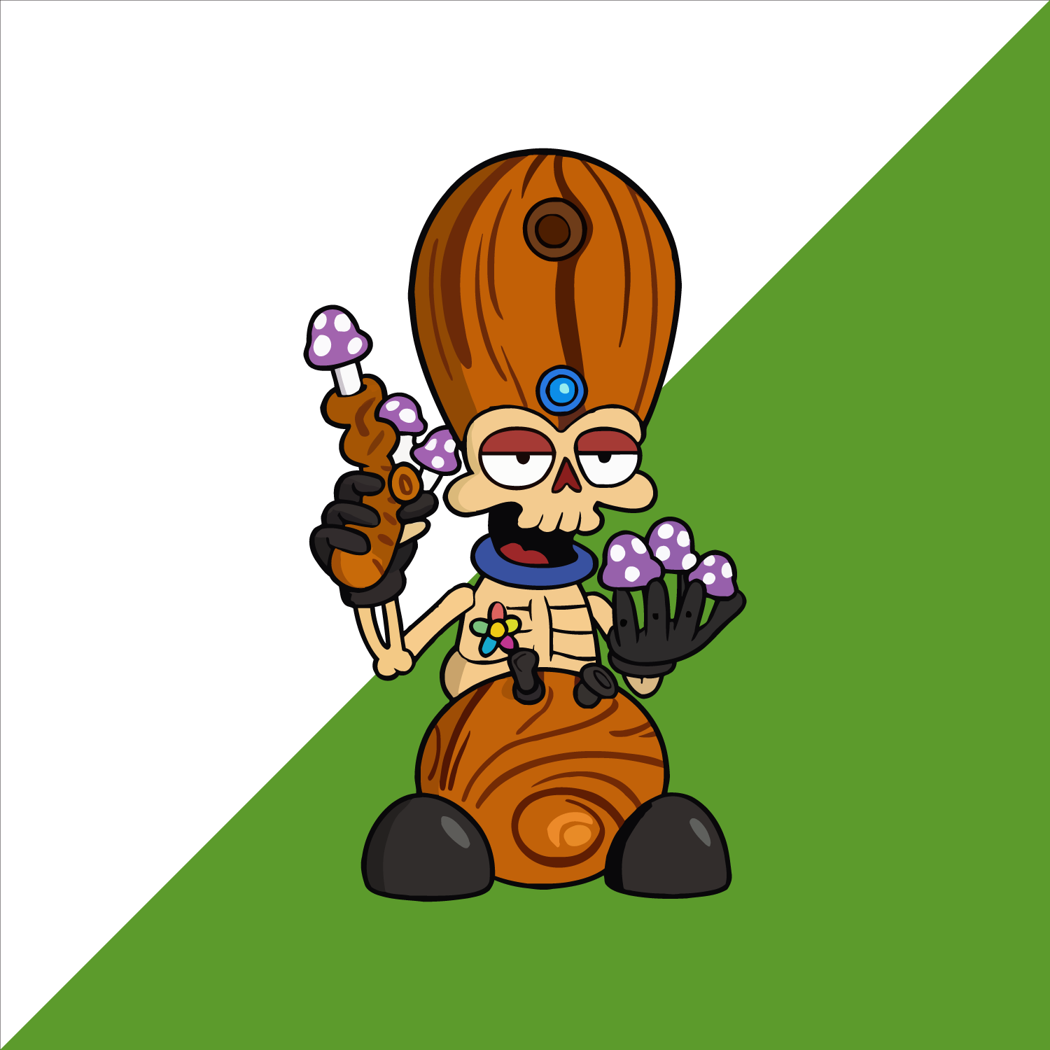 Alien with Mushroom Gun Bong