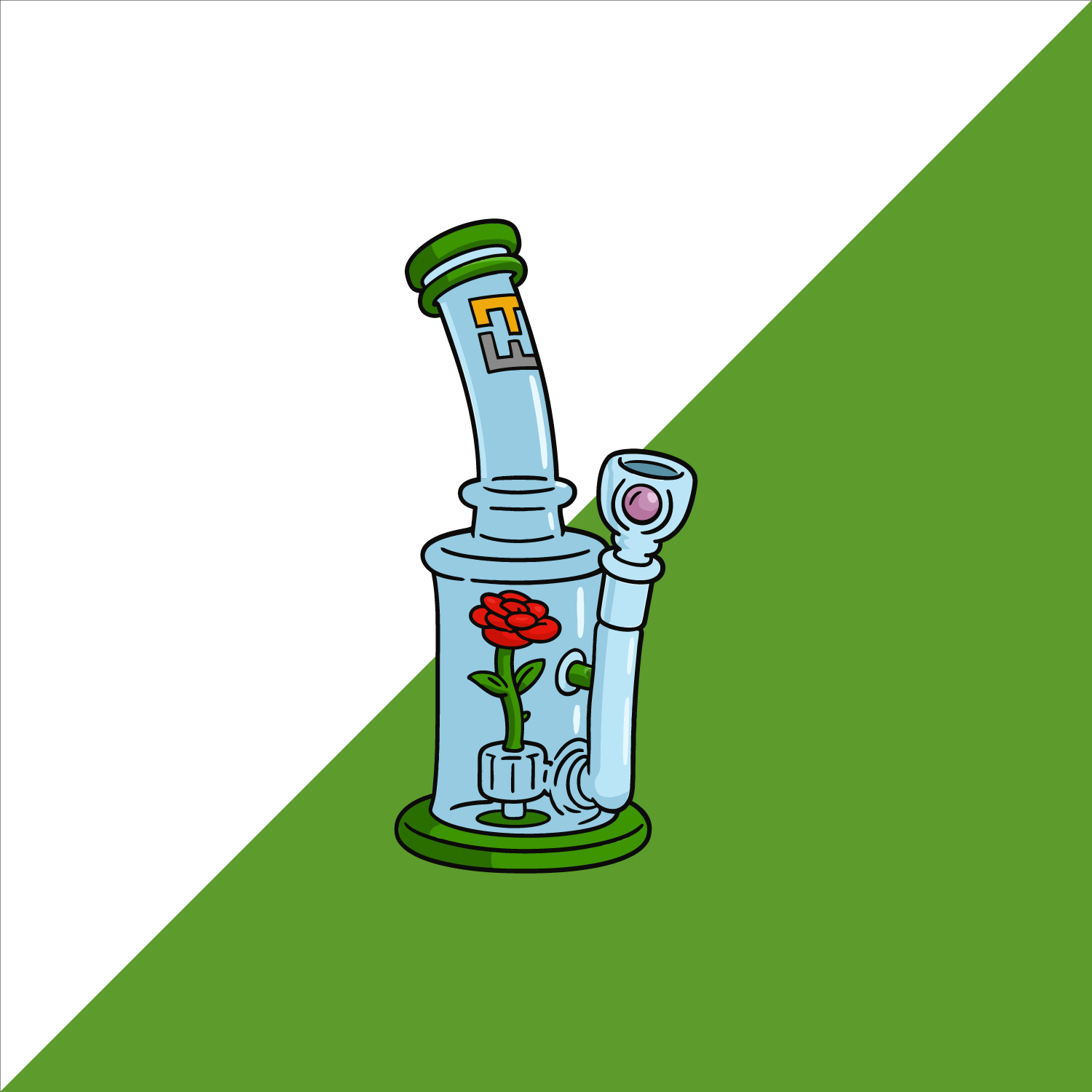 Middle Rose Glass Bong